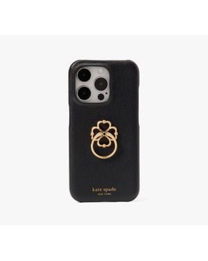 Kate Spade Morgan Spade Ring Stand Iphone 15 Pro Case - Black
