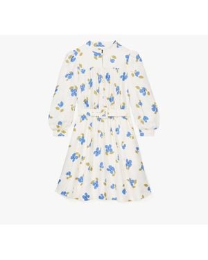 Kate Spade Painterly Bouquet Belted Shirt Dress - Blue