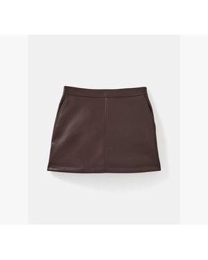Kate Spade Faux Nappa Mini Skirt - Brown