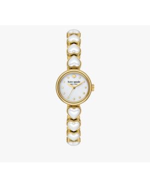 Kate Spade Monroe Heart Pearl Bracelet Watch - Metallic