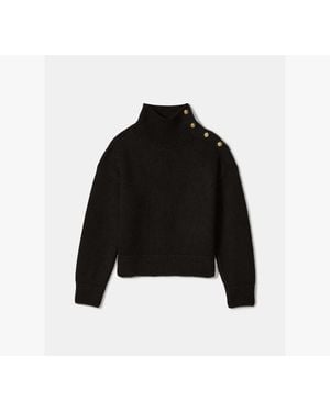 Kate Spade Turtleneck With Bauble Buttons - Black