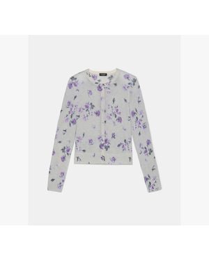 Kate Spade Falling Bouquet Crew Neck Cardigan - White
