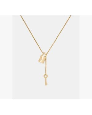 Kate Spade Lock Padlock And Key Pendant - White