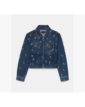 Kate Spade Kate Spade Vibrant Buds Embroidered Denim Jacket - Blue