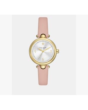 Kate Spade Gracie Round Leather Watch - Blue