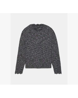 Kate Spade Scallop Crew Neck Sweater - Gray