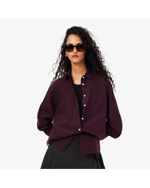 Lacoste Oversized Cotton Poplin Shirt - Purple
