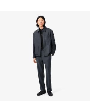 Lacoste Regular Fit Felted Wool Suit Pants - Blue