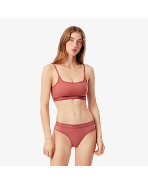 Lacoste Scallop Waist Microfiber Briefs - Red