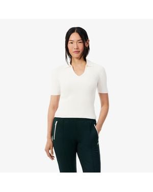 Lacoste Short Sleeved 3D Knit Polo Shirt - White