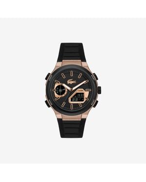 Lacoste Lc33 Premium Analog And Digital Silicone Watch - Black