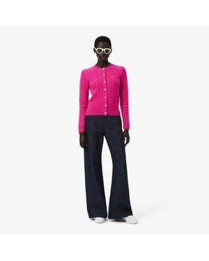 Lacoste Runway Straight Leg Denim Jeans - Pink