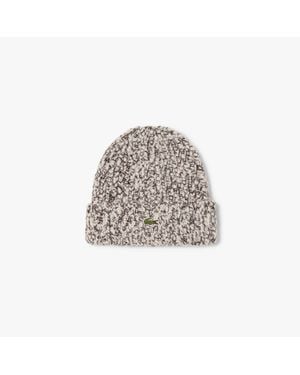 Lacoste Wool Blend Beanie - Natural
