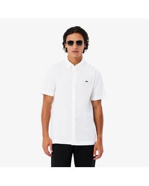 Lacoste Regular Fit Short Sleeved Poplin Shirt - White