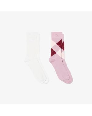 Lacoste 2-Pack Jacquard Socks - Pink