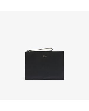 Lacoste Anna Coated Piqué Canvas Zip Clutch - Black