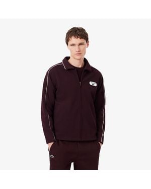 Lacoste Tennis Heritage Zipped Badge Accent Sweatshirt - Red