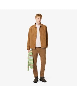 Lacoste Slim Fit Stretch Cotton Pants - Brown
