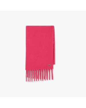 Lacoste Fringed Alpaca Wool Scarf - Pink