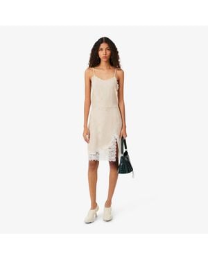 Lacoste Runway Landscape Embroidery Tulle Dress - White