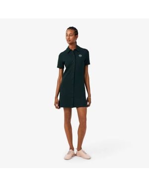 Lacoste Tennis Badge Accent Polo Collar Piqué Dress - Blue