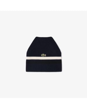 Lacoste Archive Edition Striped Beanie - Blue
