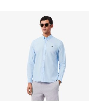 Lacoste Regular Fit Stretch Poplin Shirt - Blue