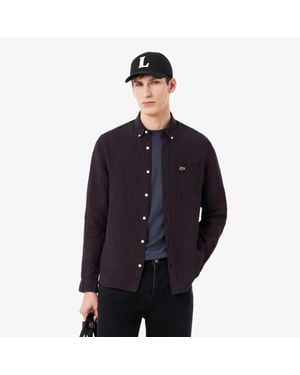 Lacoste Regular Fit Linen Shirt - Blue