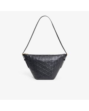 Lacoste Maheki Embossed Leather Hobo Bag - Black