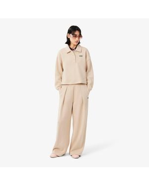 Lacoste Flare Fit Ribbed Sweatpants - Natural