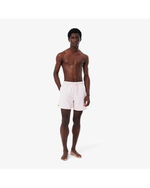 Lacoste Mid Length Swim Trunks - Pink