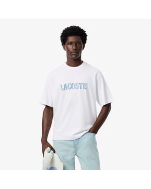 Lacoste Loose Fit Printed Jersey T-Shirt - White