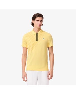 Lacoste Ultra Dry Printed Slim Fit Tennis Polo - Yellow