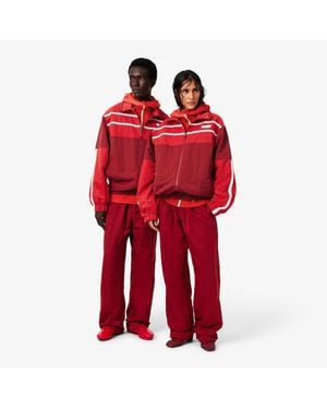 Lacoste Runway Loose Fit Glossy Sweatpants - Red