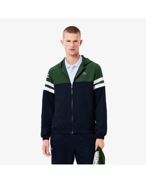 Lacoste Tennis Water-Repellent Hooded Jacket - Blue