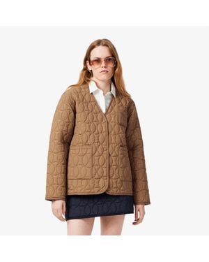 Lacoste Water-Repellent Tennis Quilted Jacket - Brown