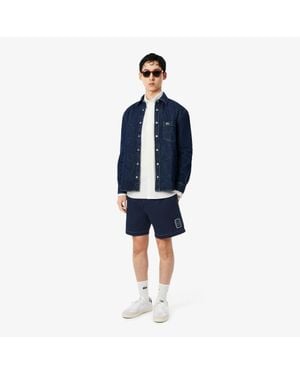 Lacoste Relaxed Fit Cotton Twill Shorts - Blue
