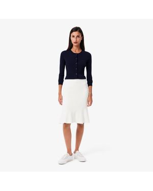Lacoste 3D Ribbed Midi Skirt - Blue