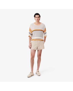 Lacoste Runway Trim Accent Technical Fabric Shorts - White