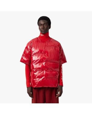 Lacoste Runway Glossy Padded Taffeta T-Shirt - Red