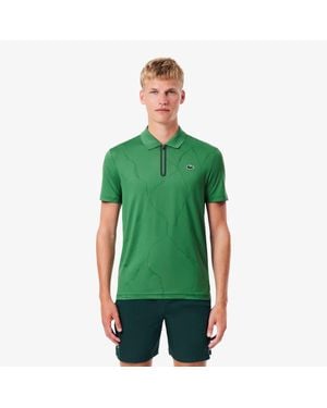 Lacoste Ultra Dry Jacquard Crocodile Tennis Polo Shirt - Green