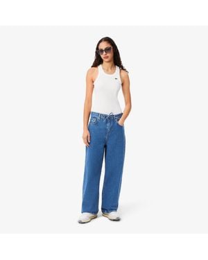 Lacoste Wide Leg Denim Jeans - Blue