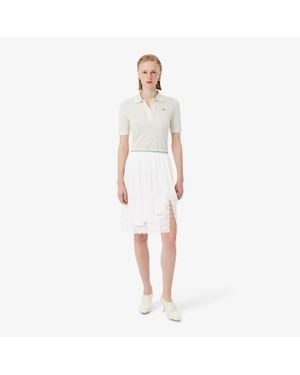 Lacoste Runway Landscape Embroidery Tull Skirt - White