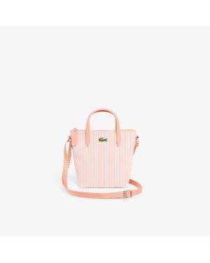Lacoste Mini Striped L.12.12 Concept Tote - Pink