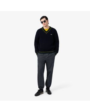 Lacoste Relaxed Fit Elasticated Waist Denim Pants - Black