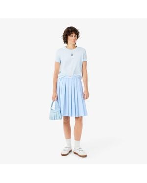Lacoste Pleated Petit Piqué Effect Midi Skirt - Blue