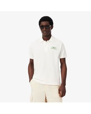 Lacoste Classic Fit Graphic Branding Polo - White