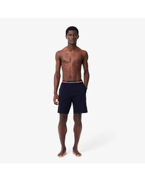 Lacoste Striped-Waist Long Boxer Briefs - Blue