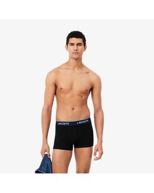 Lacoste 3-Pack Stretch Cotton Trunks - Black