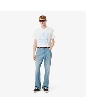 Lacoste Loose Fit 5-Pocket Denim Jeans - Blue
